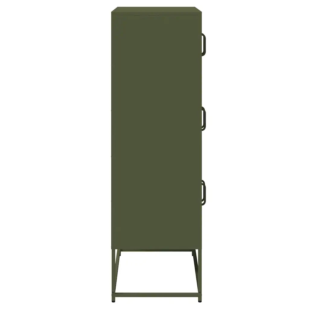 Credenza Verde Oliva 68x39x123 cm in Acciaio