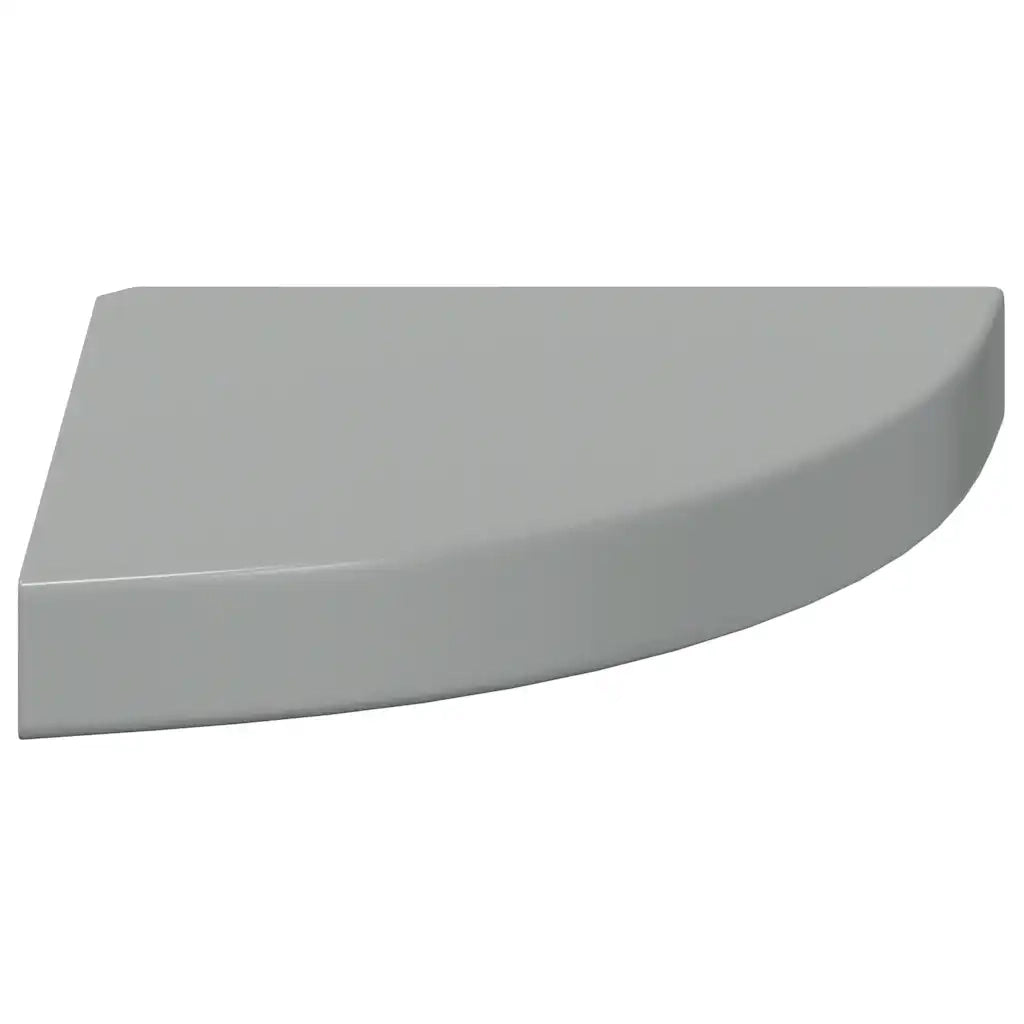 Scaffali Angolari a Parete 4 pz Grigio Lucido 25x25x3,8 cm MDF 323894
