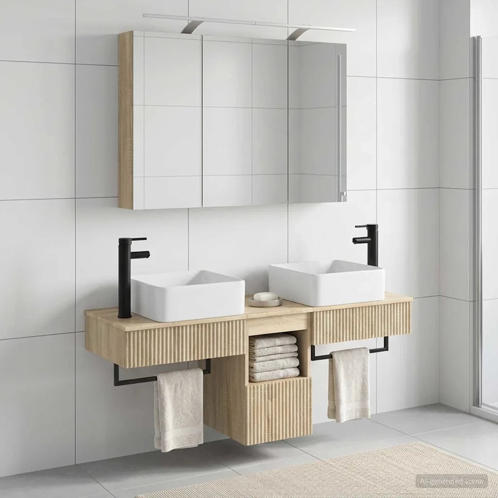 Set di Armadi da Bagno 4 pcs Rovere Sonoma 100 x 14,5 x 70 cm 3406297