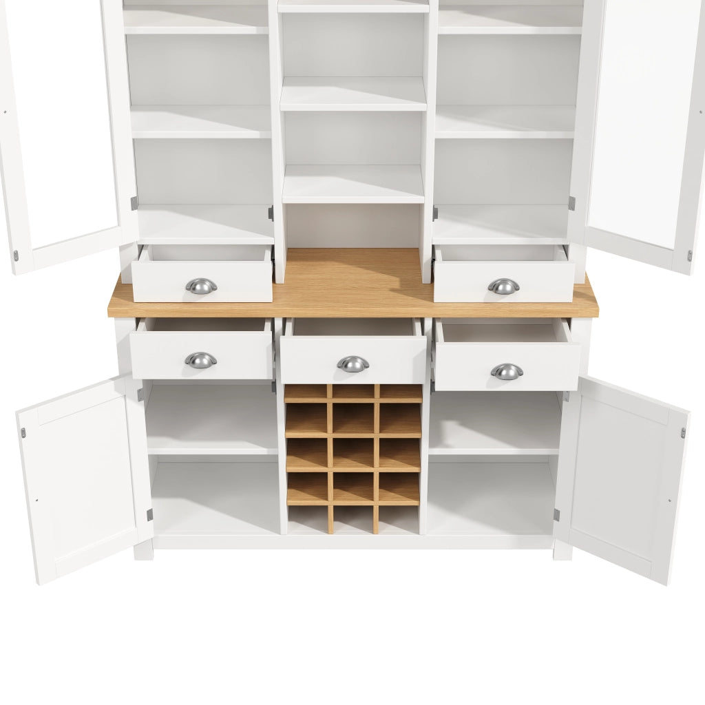 ARMADIO ALTO 120x40x185 cm Bianco in MDF e vetro con porta in vetro