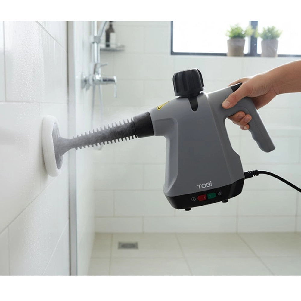 Trade Shop - Pulitore A Vapore Portatile 1500w Con 15 Accessori Per Pulizia Profonda Cucina Bagno Auto -