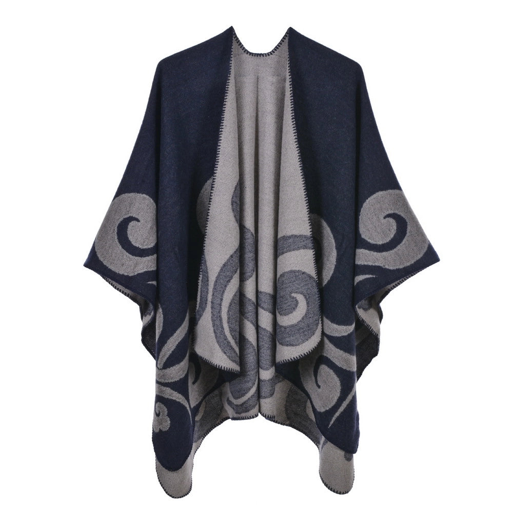 Mantella/sciarpa da donna in cashmere caldo per autunno/inverno con spacchi - Sciarpa alla moda