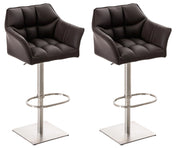 Set 2 sgabelli bar Damaso ecopelle acciaio inox 6