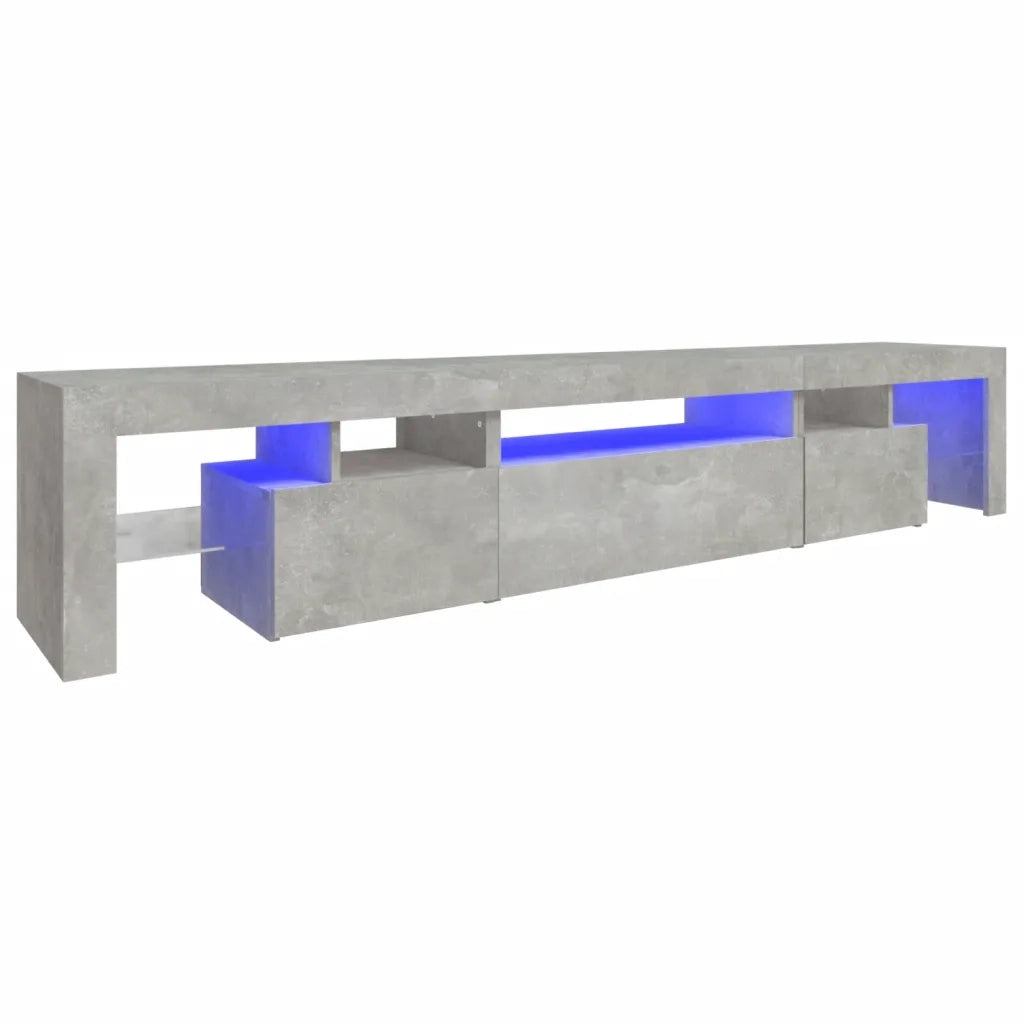 Mobile Porta TV con Luci LED Grigio Cemento 215x36,5x40 cm 3152797