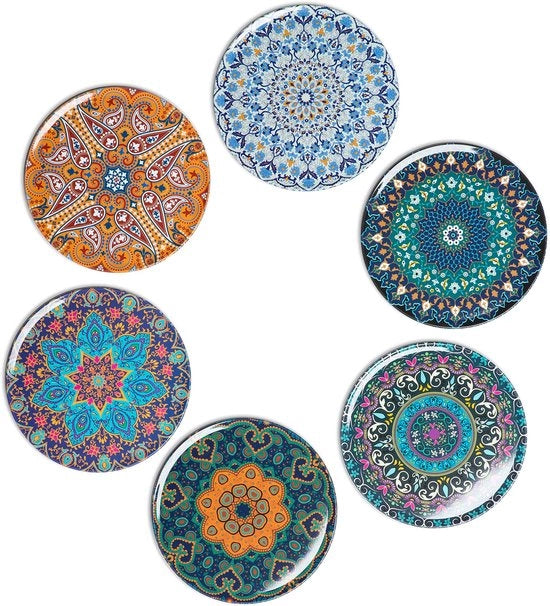 Set di 6 sottopanchine in vetro (9cm) per tazze, tazze e piattini per bere