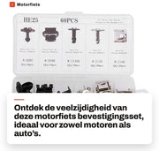 Kit di fissaggio motori 60 pezzi - Hardware - Accessorio per auto - Duraturo - Alta qualità - Adatto per diversi modelli - Fissaggi motori