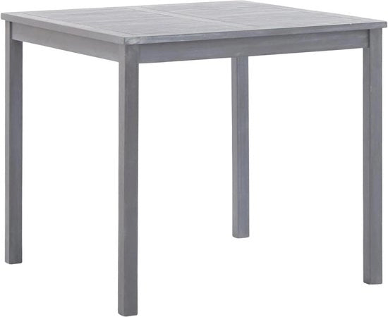 Tavolo da giardino 80x80x74 cm in legno di acacia grigio massello