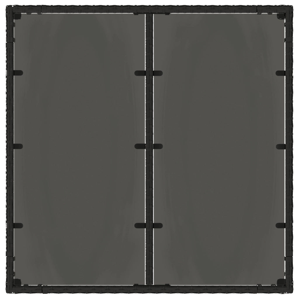 Set da Pranzo da Giardino  a 5 Pezzi Nero Polyrattan