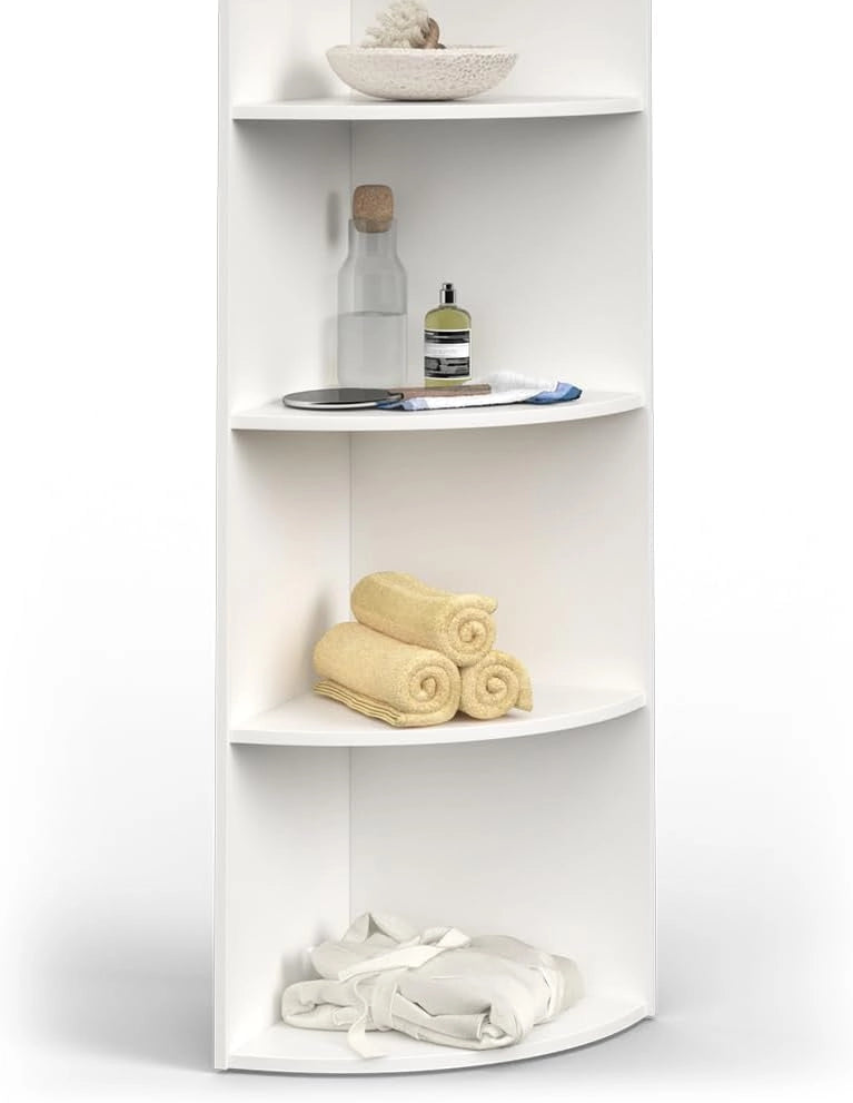 Scaffale a muro per bambini Ecki, Bianco, 40 x 180 cm, per montaggio a parete con tre ripiani aperti