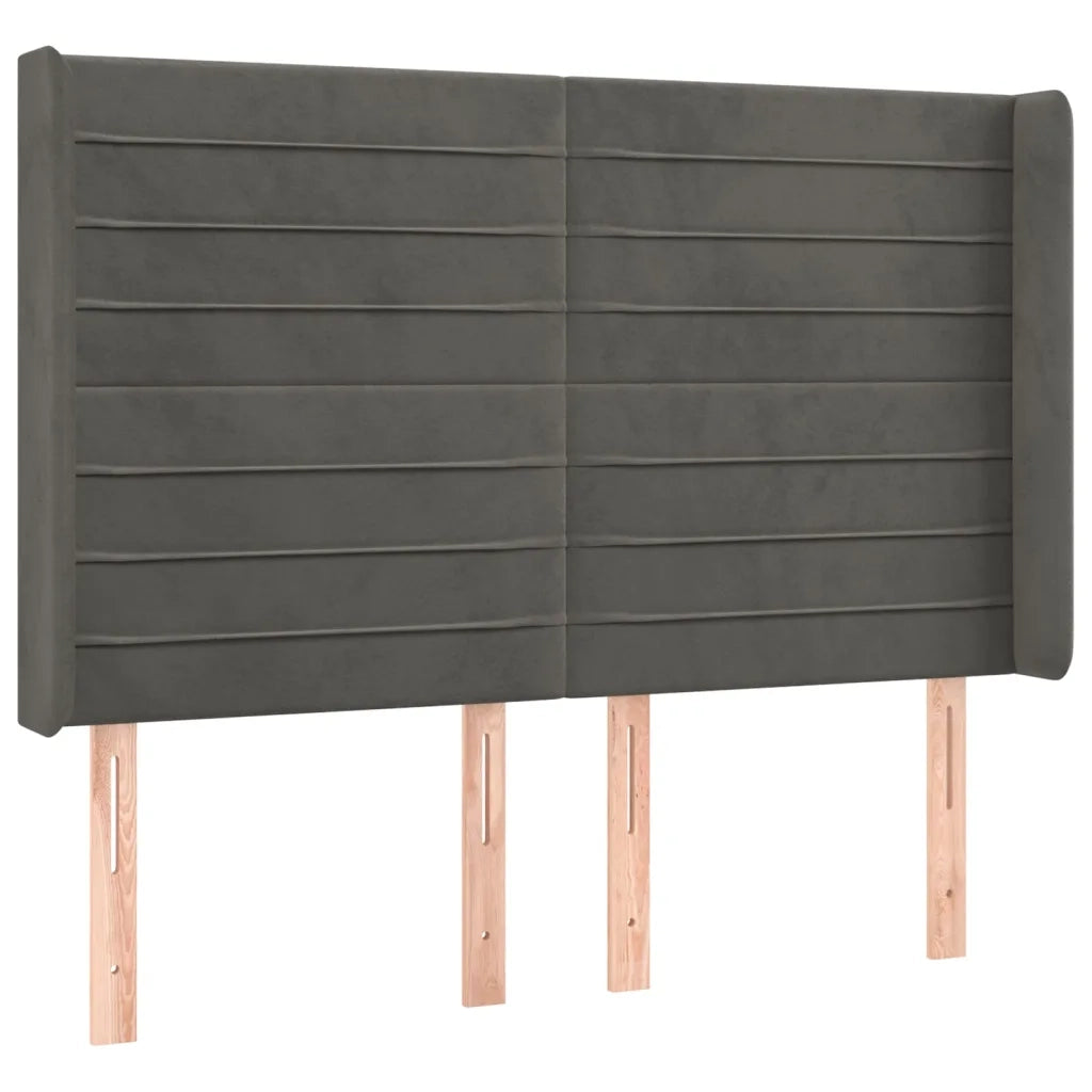 Testiera ad Orecchio GrigioScuro 147x16x118/128cm in Velluto 3119769