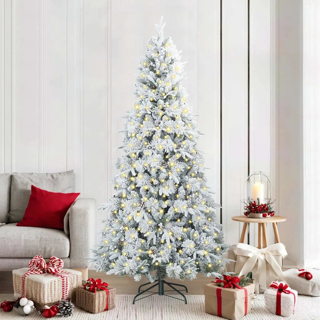 Albero di Natale Artificiale con Rami Pieghevoli Bianco 210 cm 3397493