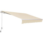 TENDA DA SOLE PER ESTERNO AVVOLGIBILE A BRACCI CON APERTURA A MANOVELLA, 350X250 CM, CREMA