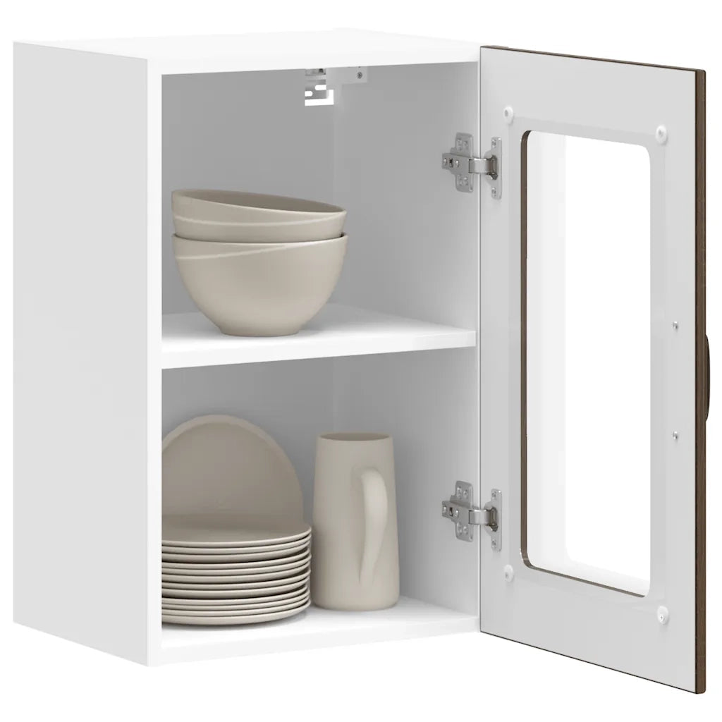 Pensile da Cucina con Porta in Vetro Lucca Rovere Marrone