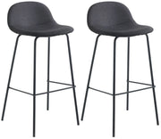 Set 2 Sgabelli 42x43x91,5 cm in Tessuto Nero