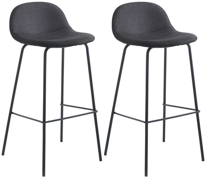 Set 2 Sgabelli 42x43x91,5 cm in Tessuto Nero