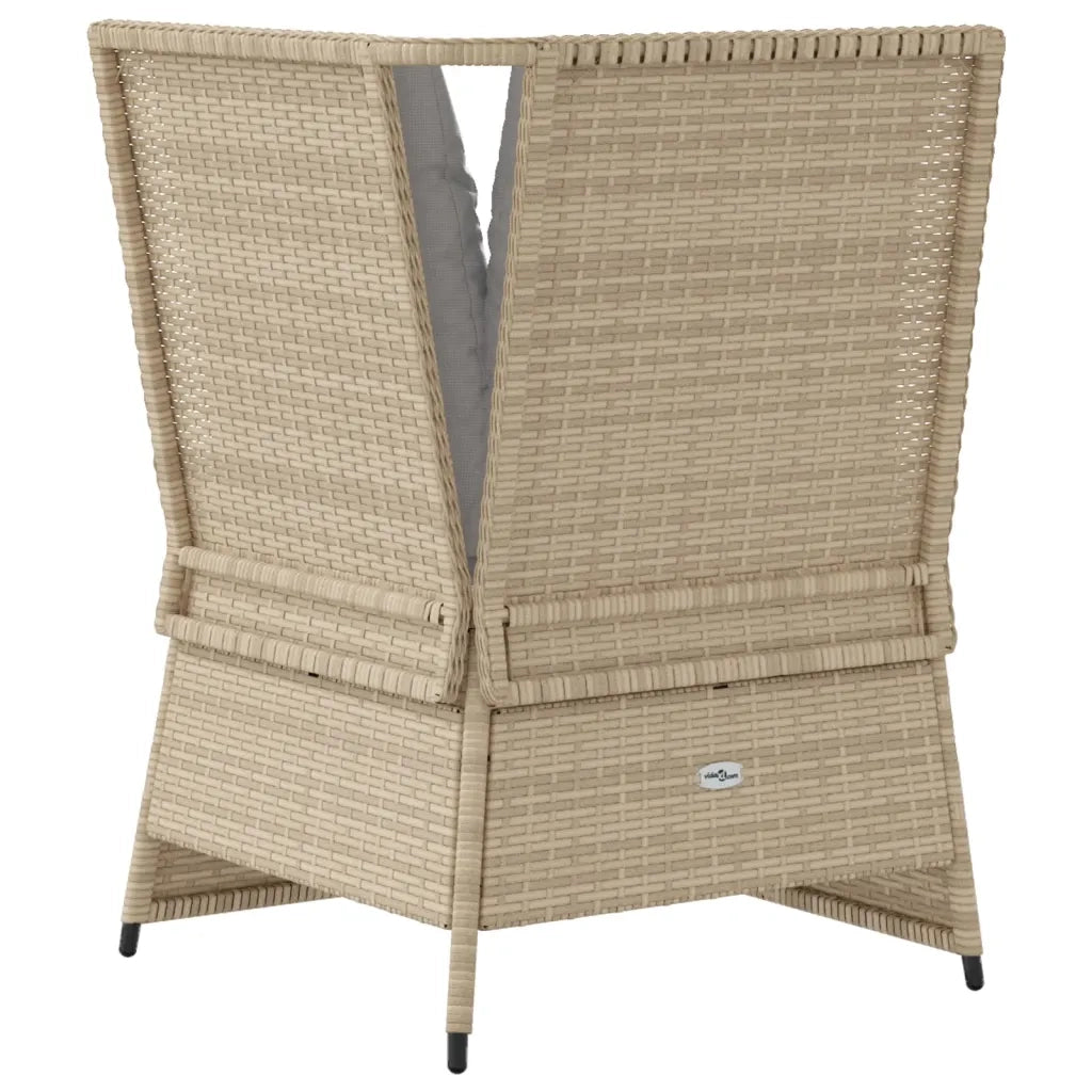 vidaXL Divano Angolare da Giardino con Cuscini Beige in Polyrattan