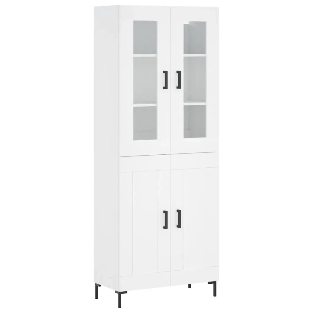 Credenza | Madia | Buffet da pranzo | Armadio da pranzo Bianca 69,5x34x180 cm in Legno Multistrato