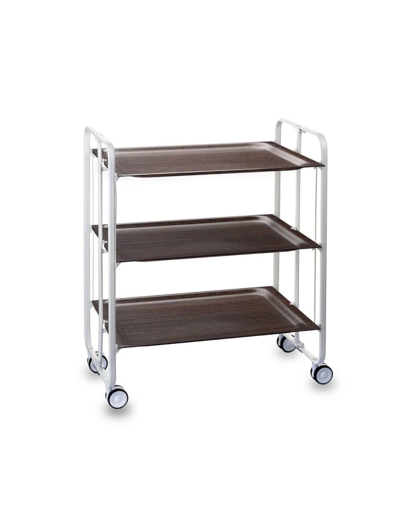 Carrello da cucina pieghevole bianco con ruote BAUHAUS 3 ripiani