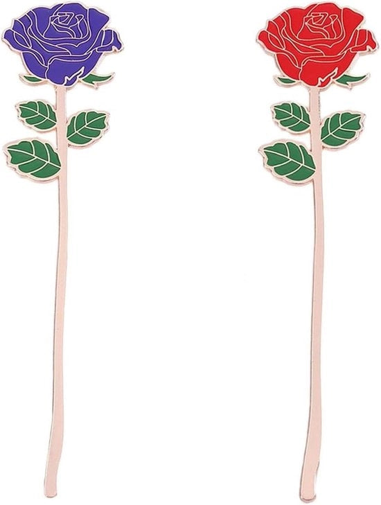 Set di segnalibri in metallo rosa - Lotto da 2 - Regalo per Natale San Valentino compleanni - Segnalibri in metallo lussuosi
