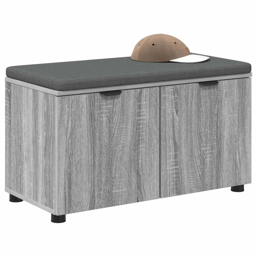 Panca per ingresso con cuscino Sonoma grigia 80 x 38 x 46 cm