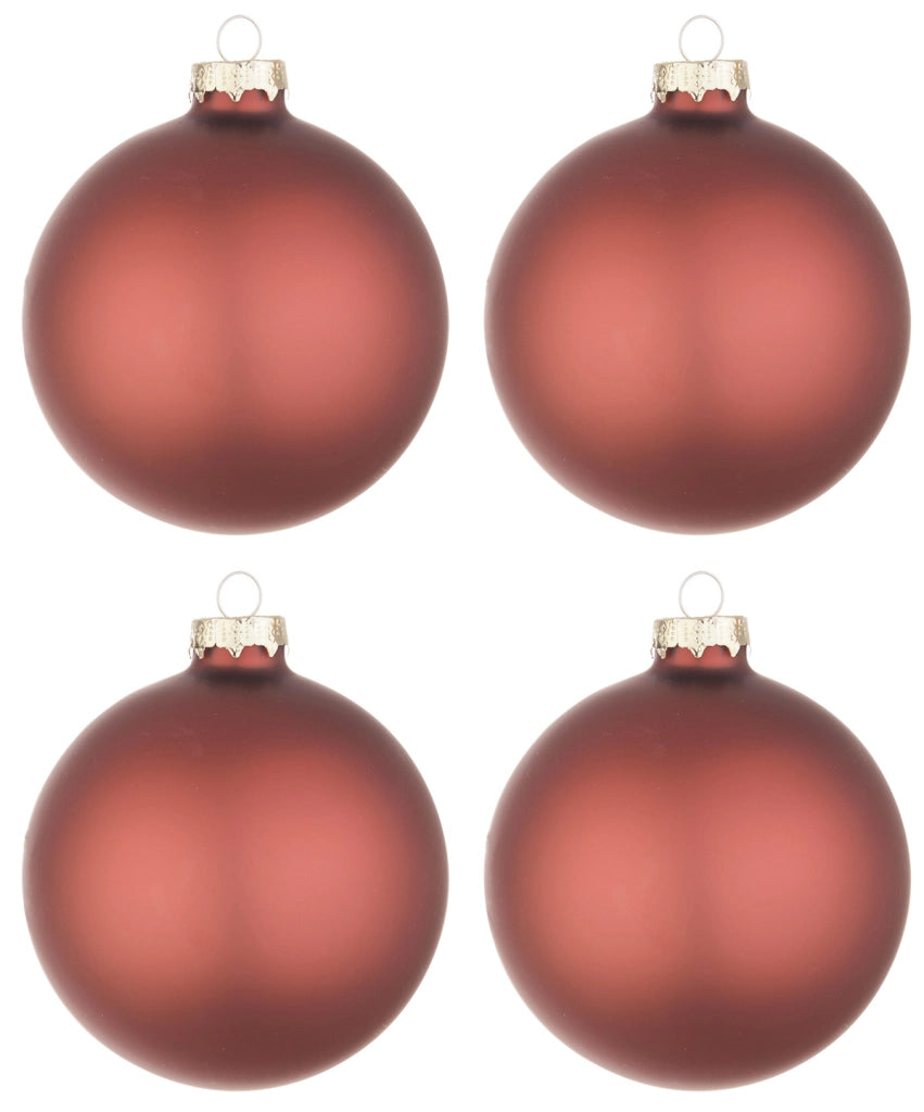 Palline di Natale in Vetro Bossa Nova Rosso Opaco Addobbi Decorazioni Albero Diametro: 100 mm