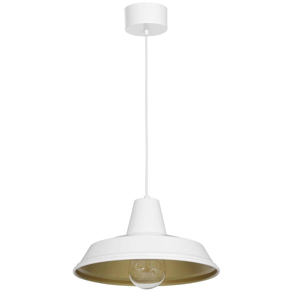 Lampada a sospensione loft bianca oro Class E27 Luminex