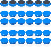 Magnetici per lavagne - 30 pezzi forti magneti blu per frigoriferi - Magnetici rotondi Minimagnetici per lavagne, pareti magnetiche e lavagne da attacchi - Piccoli magneti, magneti colorati per tavole da lavoro, ufficio, scuola