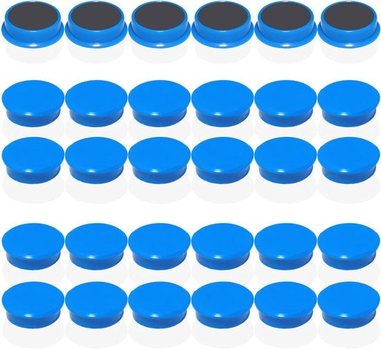 Magnetici per lavagne - 30 pezzi forti magneti blu per frigoriferi - Magnetici rotondi Minimagnetici per lavagne, pareti magnetiche e lavagne da attacchi - Piccoli magneti, magneti colorati per tavole da lavoro, ufficio, scuola