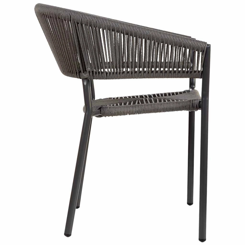 Sedia in rattan sintetico grigio 56x61x78