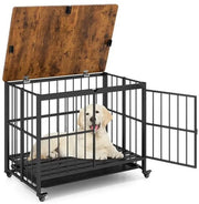 Banco per cani pieghevole con cassetto e porta chiusura