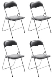 Set 4 sedie pieghevoli Felix Nero/argento