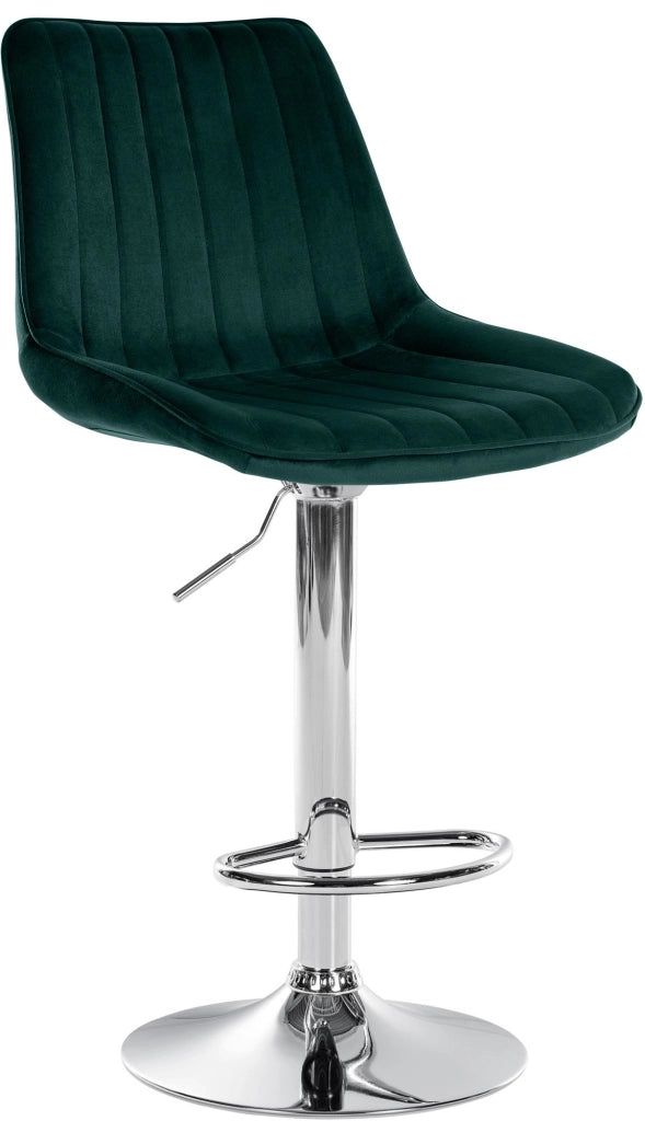 Sgabello Toni Velvet verde,cromo
