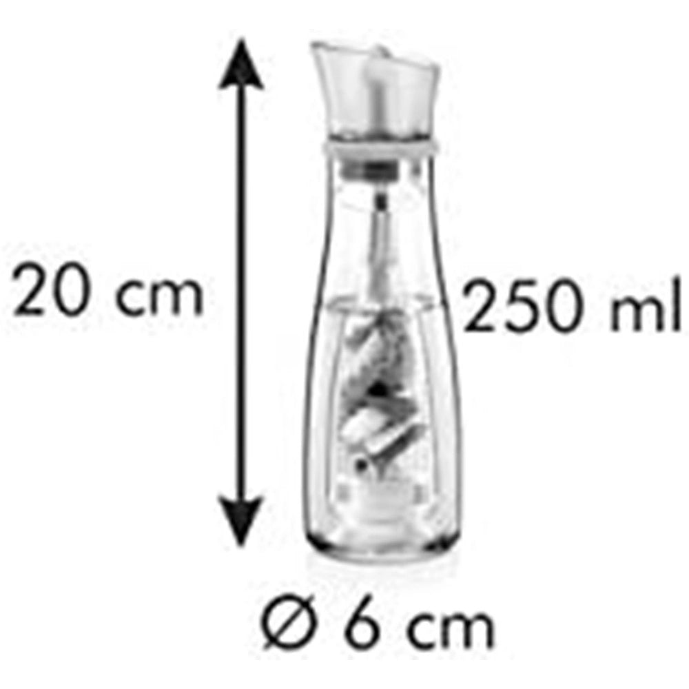 Trade Shop - Oliera Con Infusore In Vetro Verde Capacità Da 250 Ml Per Condire Alimenti Cucina -