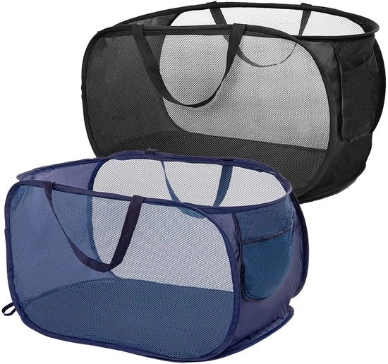 2 pezzi di asciugamano pop-up, asciugamano pieghevole dimensioni 36x36x58cm, pannelli pieghevoli con maniglia, rete a maglia di apertura per aria; asciugamano pieghevole per casa, camper e viaggio
