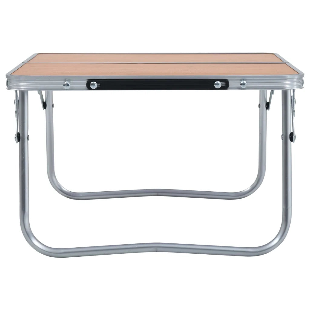Tavolo Pieghevole da Campeggio Marrone in Alluminio 60x40cm CFW6595026
