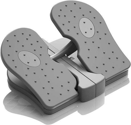 Mini-stepper per esercizi a casa con sedia, trainer per gambe portatile e attrezzatura fitness, macchina per pedaliare a casa per ufficio domestico - Grigio freddo