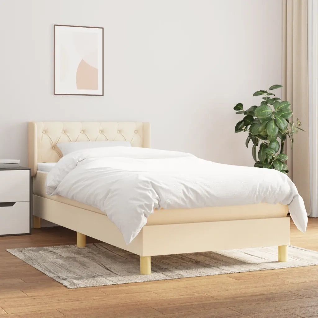 Giroletto a Molle con Materasso Crema 80x200 cm inTessuto 3130470