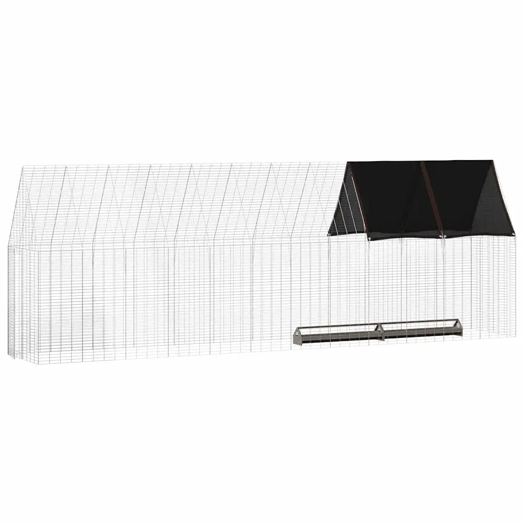 Gabbia per polli 2 pz Argento 600 x 100 x 210 cm CFW7593376