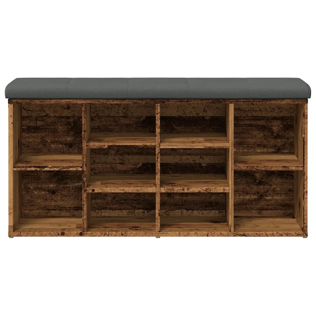 Panca Porta Scarpe Legno Antico 102x32x50 cm Legno Multistrato 857625