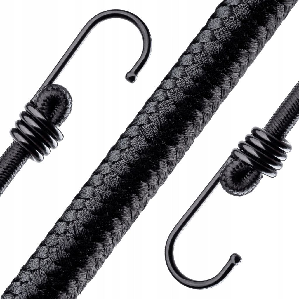 Corda elastica in gomma KADAX con gancio in metallo, 109 cm, per fissare teloni per bagagli.