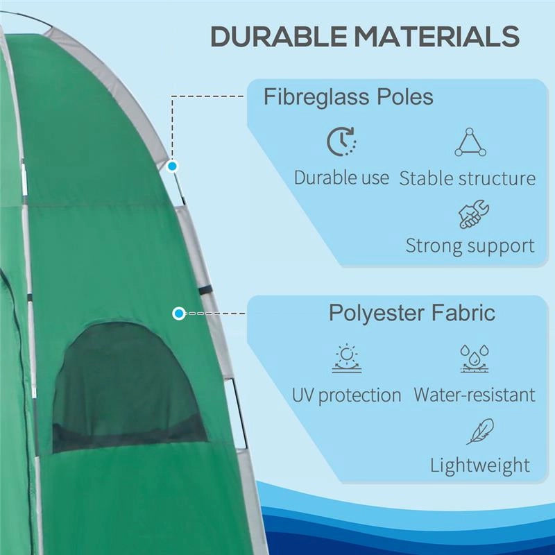 TENDA DOCCIA DA CAMPEGGIO CON TASCA PORTAOGGETTI 122 X 122 X 213 CM VERDE