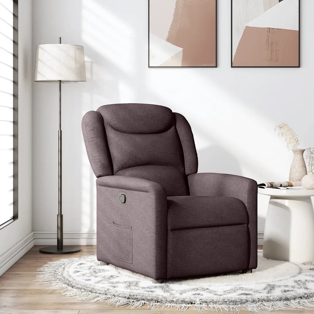 Divano Sedia-Poltrona Reclinabile Marrone Scuro in Tessuto 626929