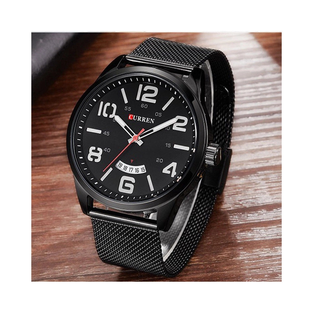 Trade Shop - Orologio Polso Curren 8236 Uomo Analogico Quarzo Military Data Nero Bianc -