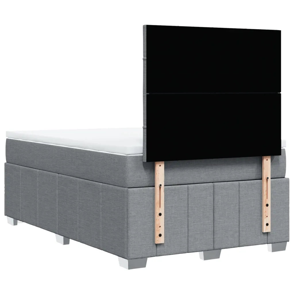 vidaXL Giroletto a Molle con Materasso Grigio Chiaro 120x200cm Tessuto