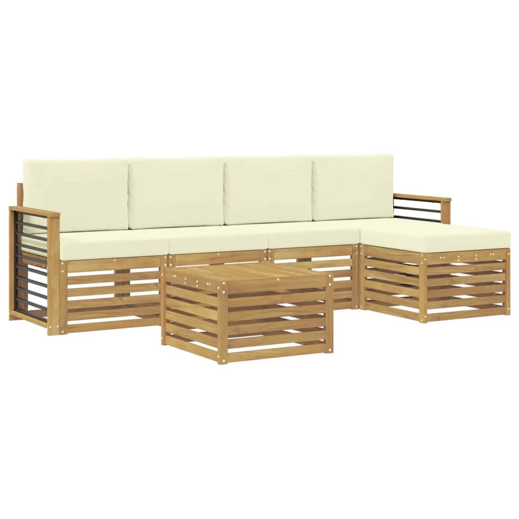 Set di divani da esterno 6 pcs Bianco e Crema 59 x 59 x 37 cm 3391725