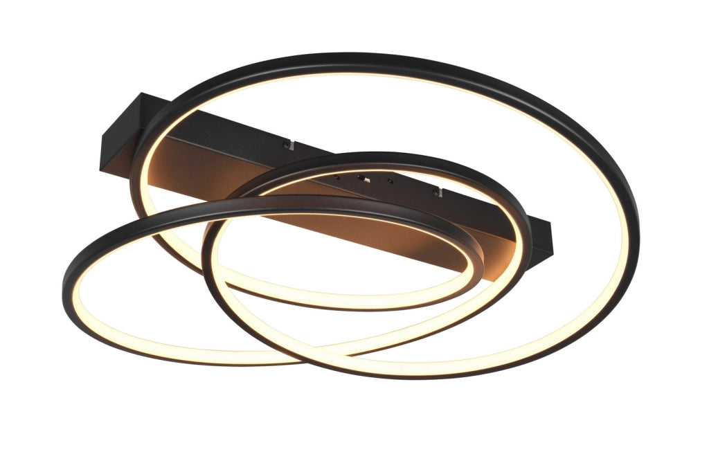 Plafoniera LED DARVIN Trio nera opaca dimmerabile 34W