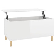 Tavolino salotto | Tavolino da caff¨¨ | Tavolino da Soggiorno Bianco Lucido 90x44,5x45 cm Legno Multistrato