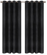 Set di tende Vida 2 pezzi - nero 140x225cm - oscuranti - con cinturino pieghevole - velluto isolante