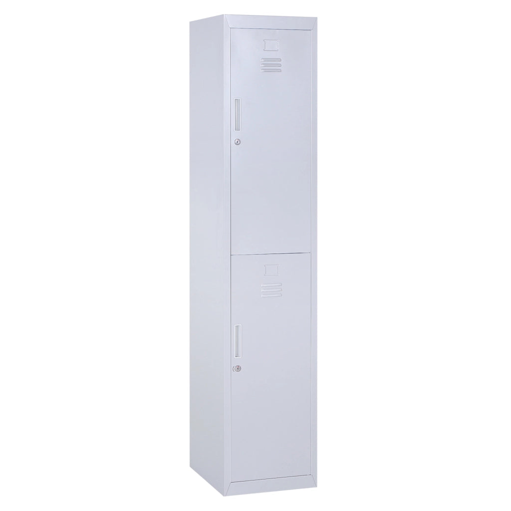 EasyComfort Armadietto 4 Ripiani 2 Porte Chiusura di Sicurezza Ufficio Garage Officina Acciaio Laminato a Freddo 38x46x180cm Grigio