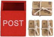 Set di Posta Miniaturo in Legno e Carta Decorativo - Accessori per Casa dei Bambini - Scena Miniaturo - Immagine Fissa - Peso Leggero 30 g - Accessori Miniaturo